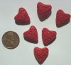 6 14x16mm Red Cinnabar Hearts